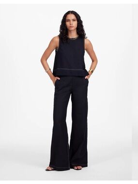 Zoe Relaxed Wide Pant in 100% Linen
